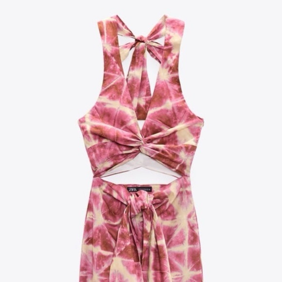 Zara Bloggers favorite pink tie dye cutout dress (D7) - Picture 2 of 7